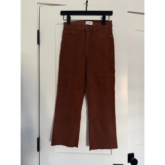 $198 Pistola Lennon Coated Crop - Saddle Brown 27, 22” inseam - Picture 5 of 15